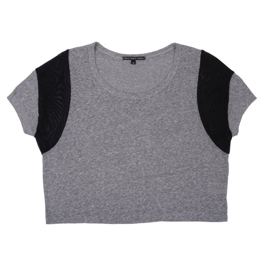 Trends -  Borderline Crop Top, Grey/Black - The Giant Peach