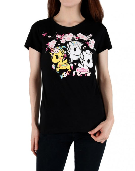 tokidoki - Blooming Women's Tee, Black - The Giant Peach