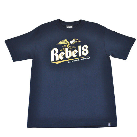 REBEL8 - Brewed And Screwed Men's Shirt, Navy - The Giant Peach