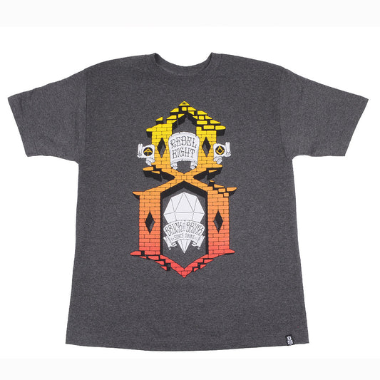 REBEL8 - Brick By Brick Men's Tee, Charcoal - The Giant Peach