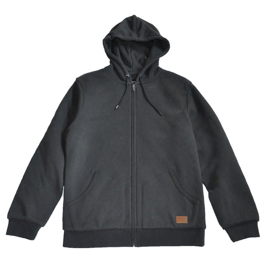 Brixton - Billings Men's Zip Hood Fleece, Washed Black - The Giant Peach