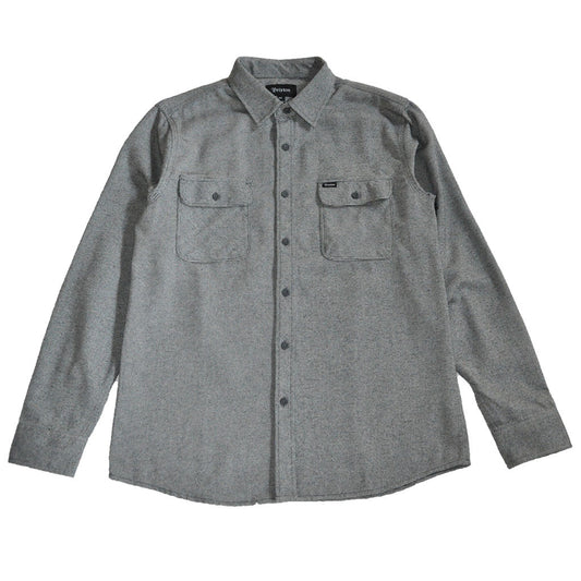 Brixton - Bowery Men's Flannel L/S Shirt, Grey - The Giant Peach