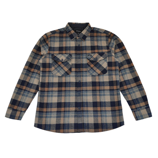 Brixton - Flynn Men's L/S Flannel Shirt, Navy/Khaki - The Giant Peach