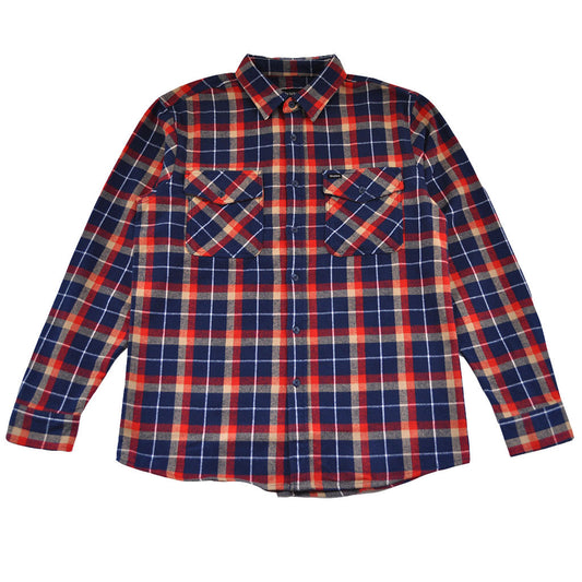 Brixton - Grady Men's L/S Flannel Shirt, Deep Blue - The Giant Peach