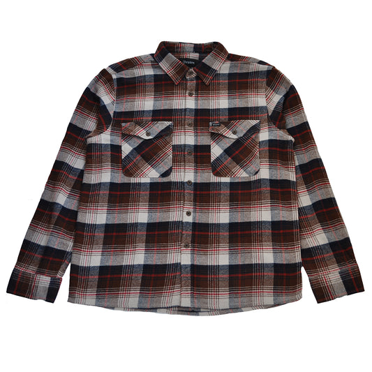 Brixton - Hayes Men's Flannel L/S Shirt, Brown/Navy - The Giant Peach