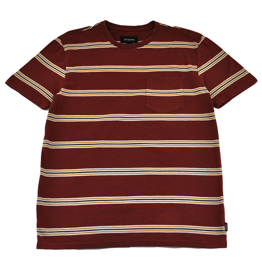 Brixton - Hilt Men's S/S Pocket Knit Tee, Burgundy - The Giant Peach