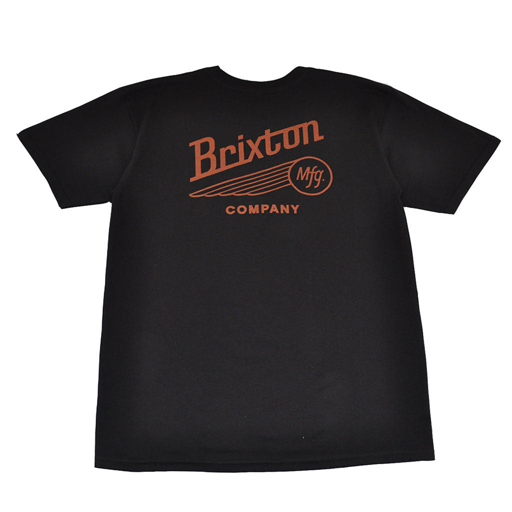 Brixton - Maverick Men's S/S Standard Tee, Black/Rust - The Giant Peach
