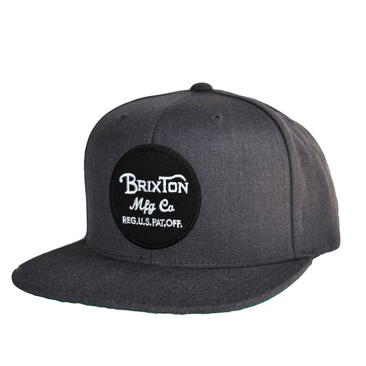Brixton - Wheeler Men's Snapback Hat, Charcoal Heather - The Giant Peach
