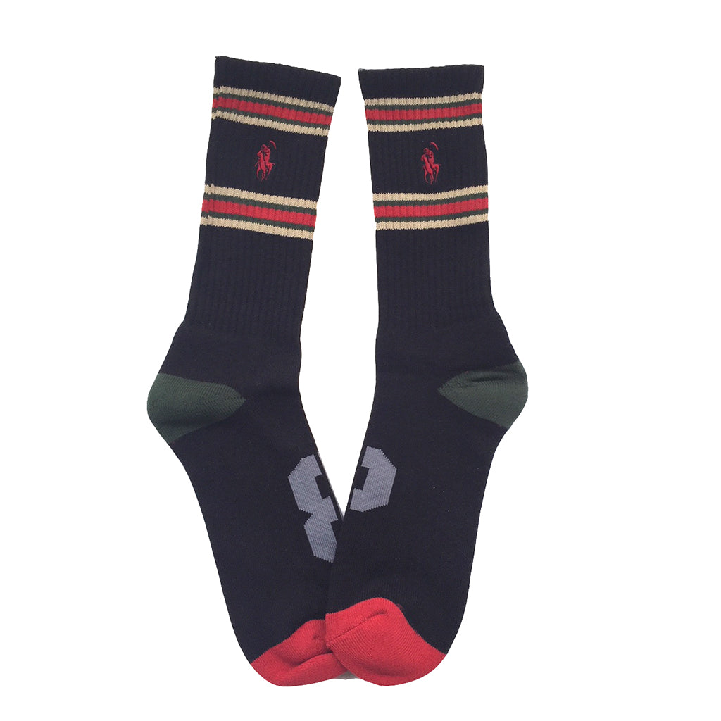 Brooklyn Projects - Reaper OG Striped Socks, Black/Red/Green