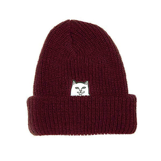 RIPNDIP - Lord Nermal Men's Ribbed Beanie, Burgundy