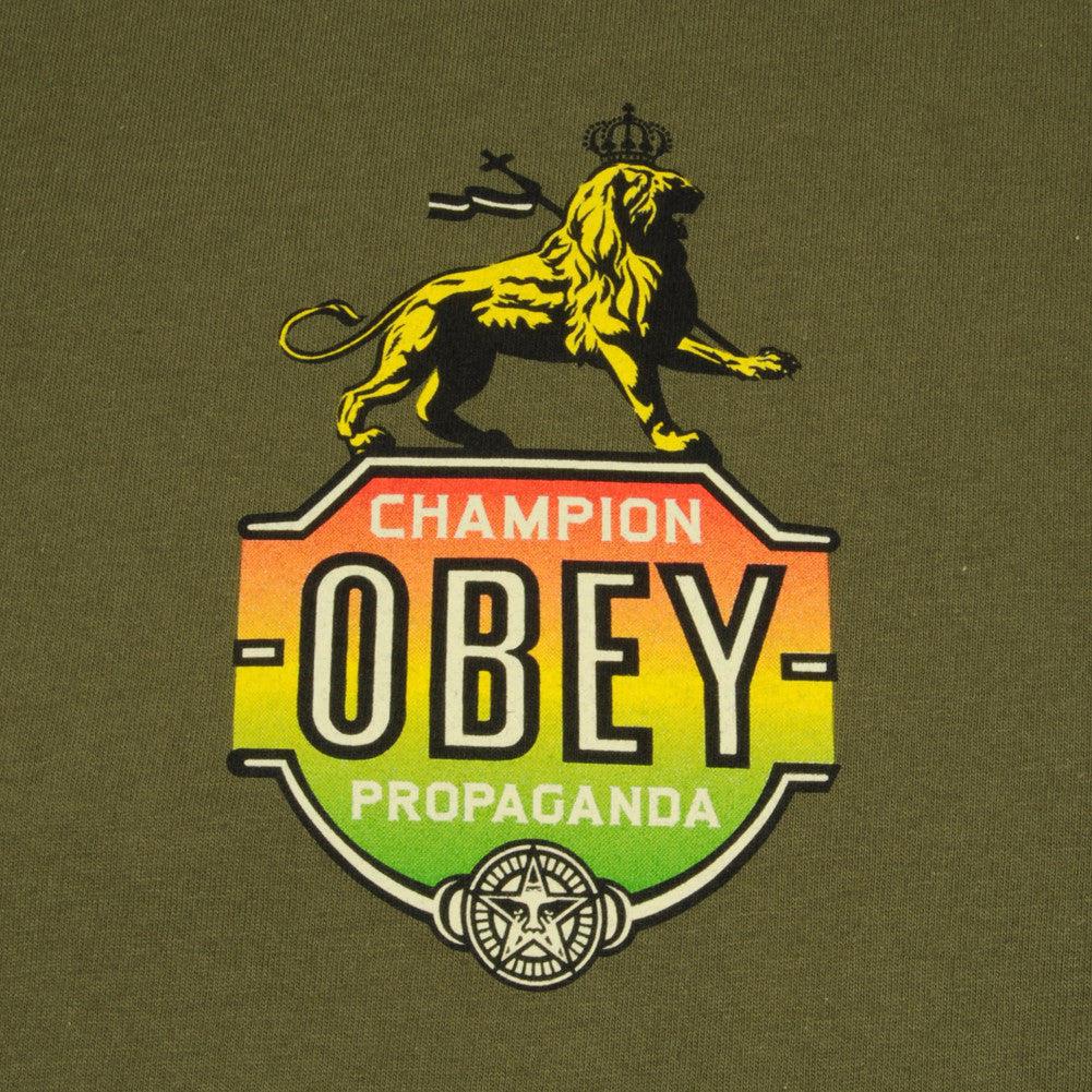 OBEY - Champion Lion Men's Tee, Olive - The Giant Peach