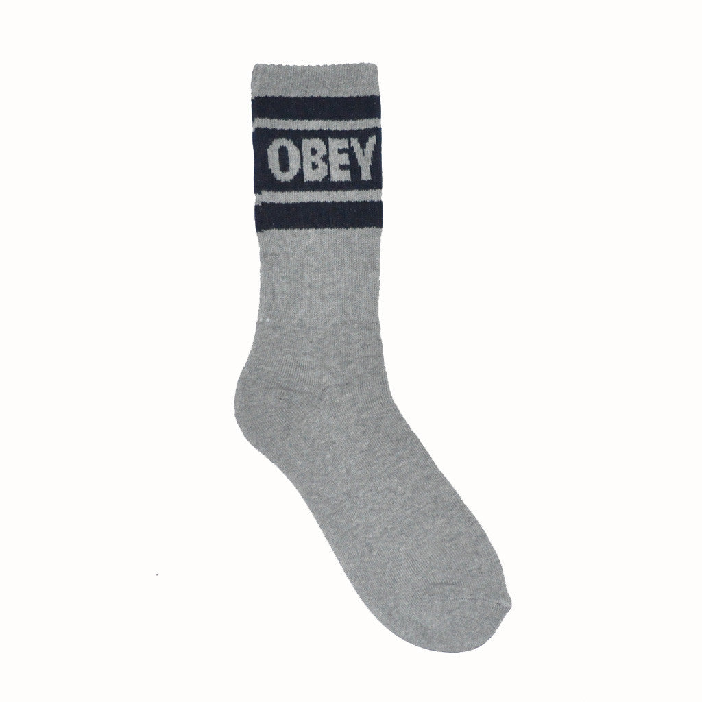OBEY - Cooper Men's Socks, Heather Grey/Navy - The Giant Peach