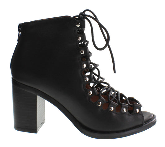 Jeffrey Campbell - Cordova Leather Bootie, Black - The Giant Peach