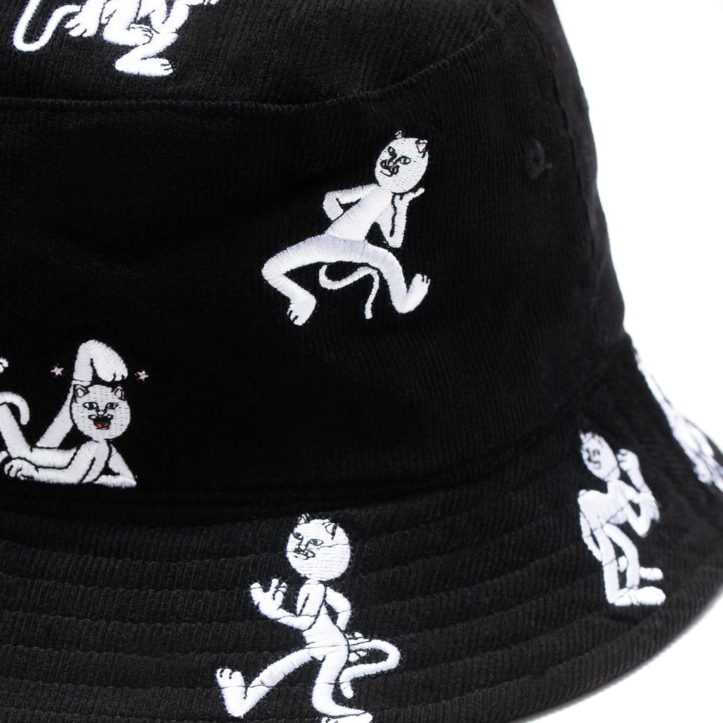 RIPNDIP - Dance Party Embroidered Bucket Hat, Black