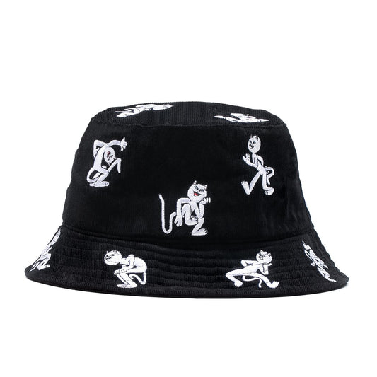 RIPNDIP - Dance Party Embroidered Bucket Hat, Black
