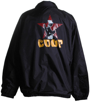The Coup - Official Logo Windbreaker Jacket, Black - The Giant Peach