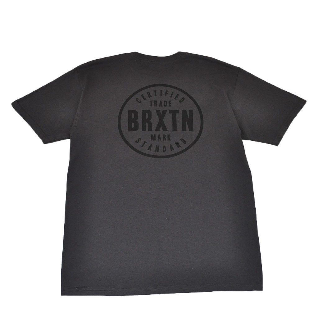 Brixton - Cowen Men's S/S Standard Tee, Washed Black/Black - The Giant Peach
