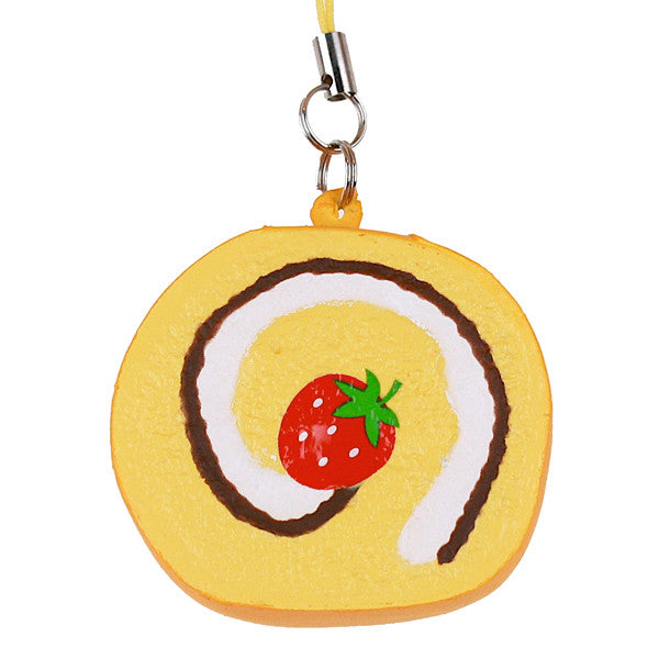Japan Benefit - Sweets Squeeze Rollcake Cellphone Charm, Vanilla - The Giant Peach
