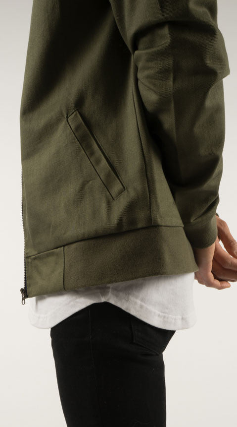 Akomplice VSOP- Cromwell Men's Bomber Jacket, Olive/Tan - The Giant Peach