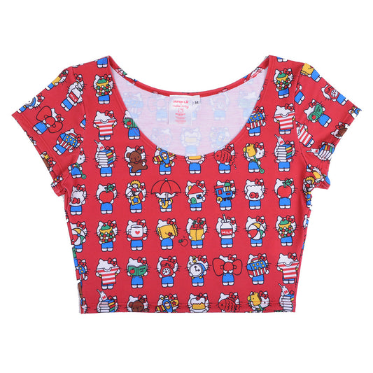 JapanLA x Hello Kitty - 40th Crop Tee, Red - The Giant Peach