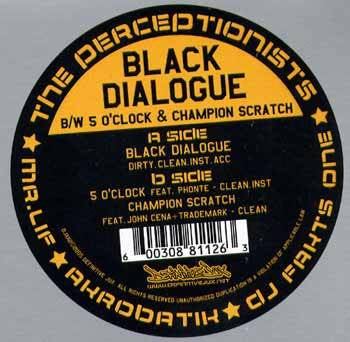 The Perceptionists - Black Dialogue b/w 5 O'Clock & Champion Sound, 12" Vinyl - The Giant Peach