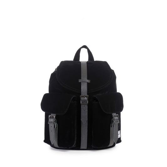 Herschel Supply Co. - Dawson Mid-Volume Backpack, Black Velvet/Black Leather - The Giant Peach