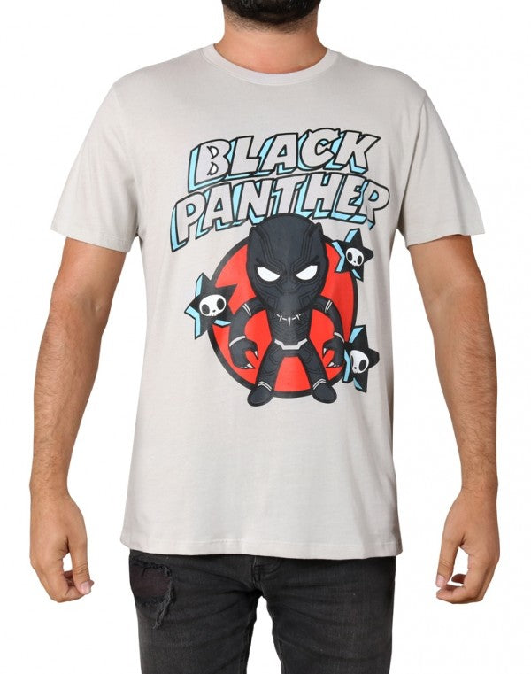 tokidoki TKDK x Marvel - Deadly Panther Men's Shirt, Grey - The Giant Peach