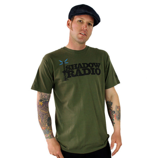 DJ Shadow - Radio Tower Men's Shirt, Army Green - The Giant Peach