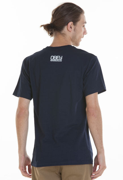 OBEY - Obey Awareness Drop in the Bucket BSC Men's Shirt, Navy - The Giant Peach