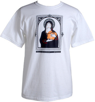 Giant Peach Virgin Mary Men's Shirt, White - The Giant Peach