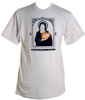 Giant Peach Virgin Mary Men's Shirt, Silver - The Giant Peach