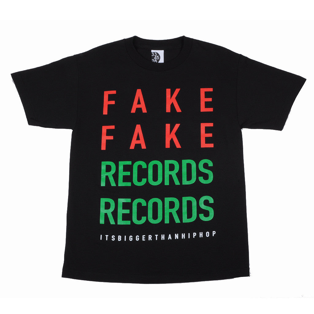 Ongaku - Fake Records Men's T-Shirt,  Black - The Giant Peach