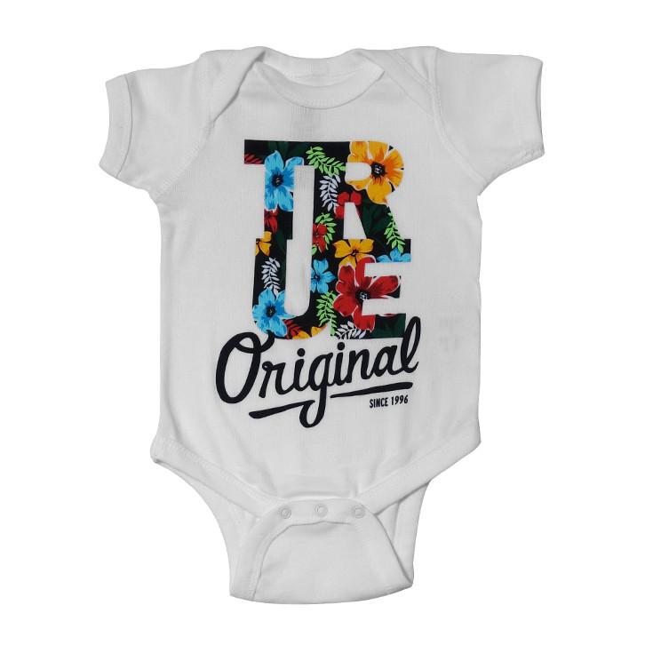 TRUE - Floral Infant One Piece, White