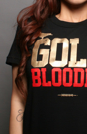 Adapt - Gold Blooded Women's T-Shirt, Black - The Giant Peach