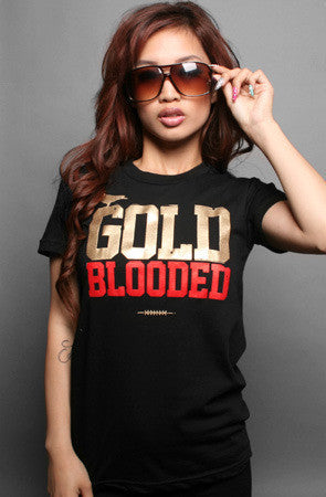 Adapt - Gold Blooded Women's T-Shirt, Black - The Giant Peach
