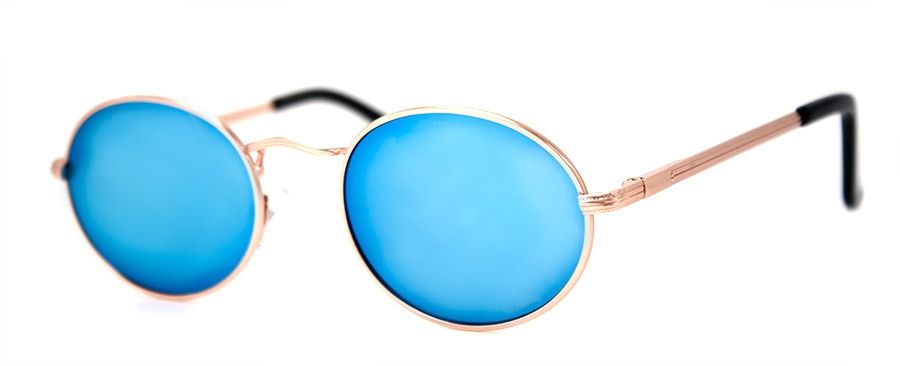 Wonderful Sunglasses, Gold/Blue Mirror