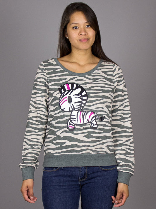 tokidoki - Punk Zebra L/S Women's Top, Grey - The Giant Peach