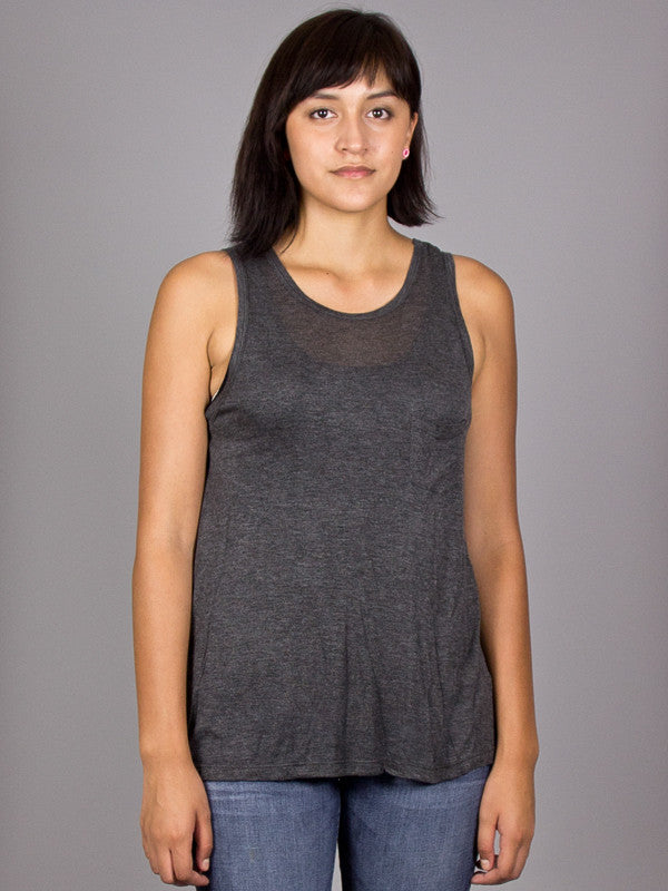 OBEY - Fresh Air Sheer Women's Tank Top, Heather Charcoal - The Giant Peach