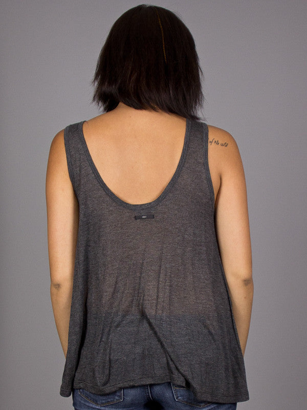 OBEY - Fresh Air Sheer Women's Tank Top, Heather Charcoal - The Giant Peach