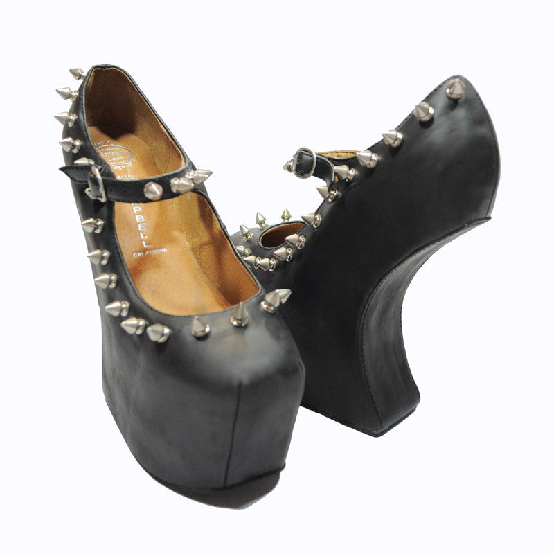 Jeffrey Campbell - Night Spike Women's Shoes, Black  Silver - The Giant Peach