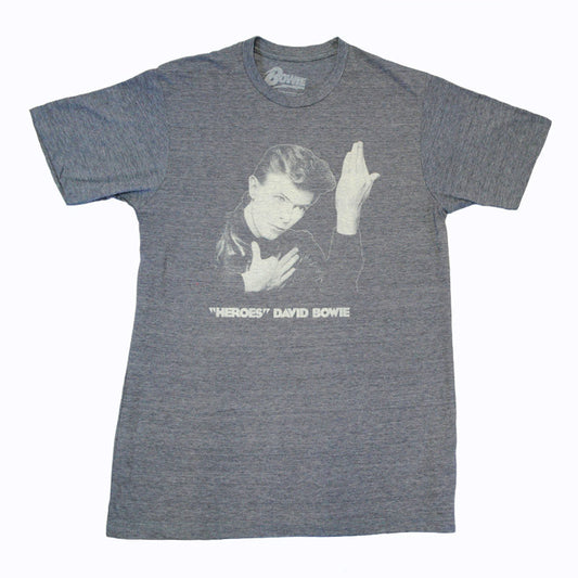 David Bowie - Heroes Men's Shirt, Heather Navy - The Giant Peach