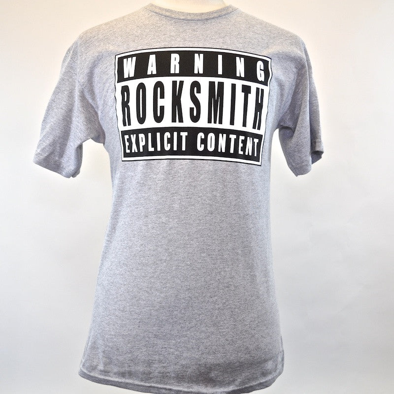 Rocksmith - Warning Logo Men's Shirt, Heather Grey - The Giant Peach