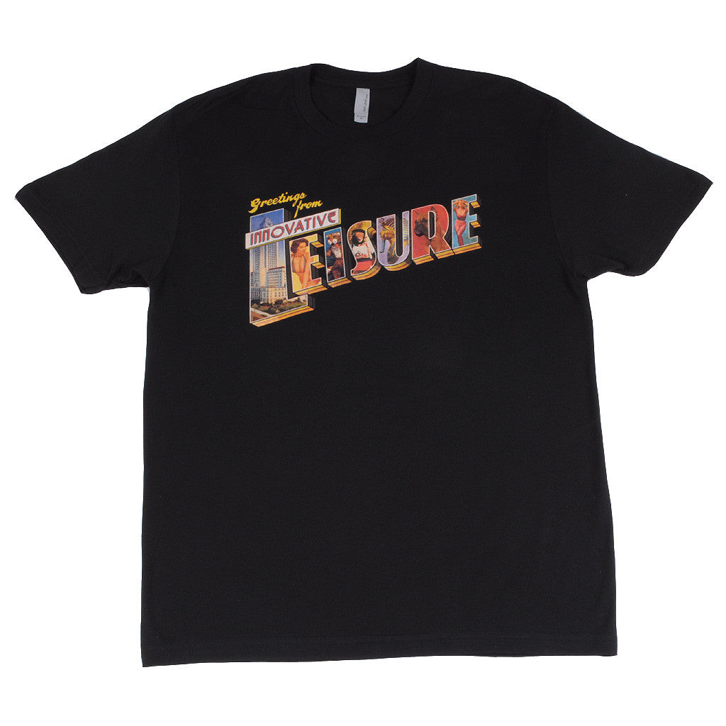 Innovative Leisure - Greetings from IL Arc Men's T-Shirt, Black - The Giant Peach