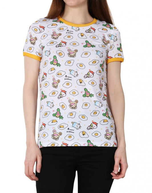 tokidoki - Gudetama Pattern Women's Tee, White - The Giant Peach