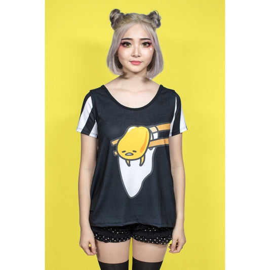 JapanLA x Gudetama - Lazy Striped Women's Top - The Giant Peach