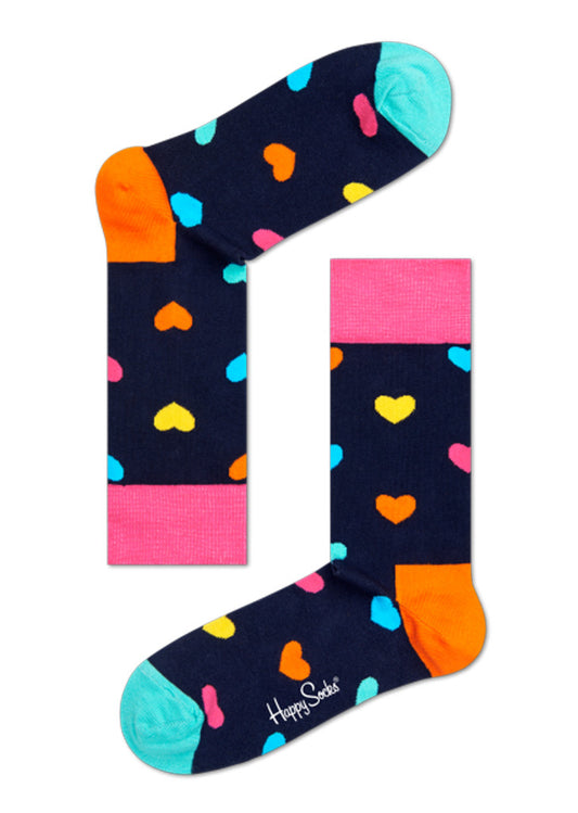 Happy Socks - Heart Sock, Bright Combo - The Giant Peach