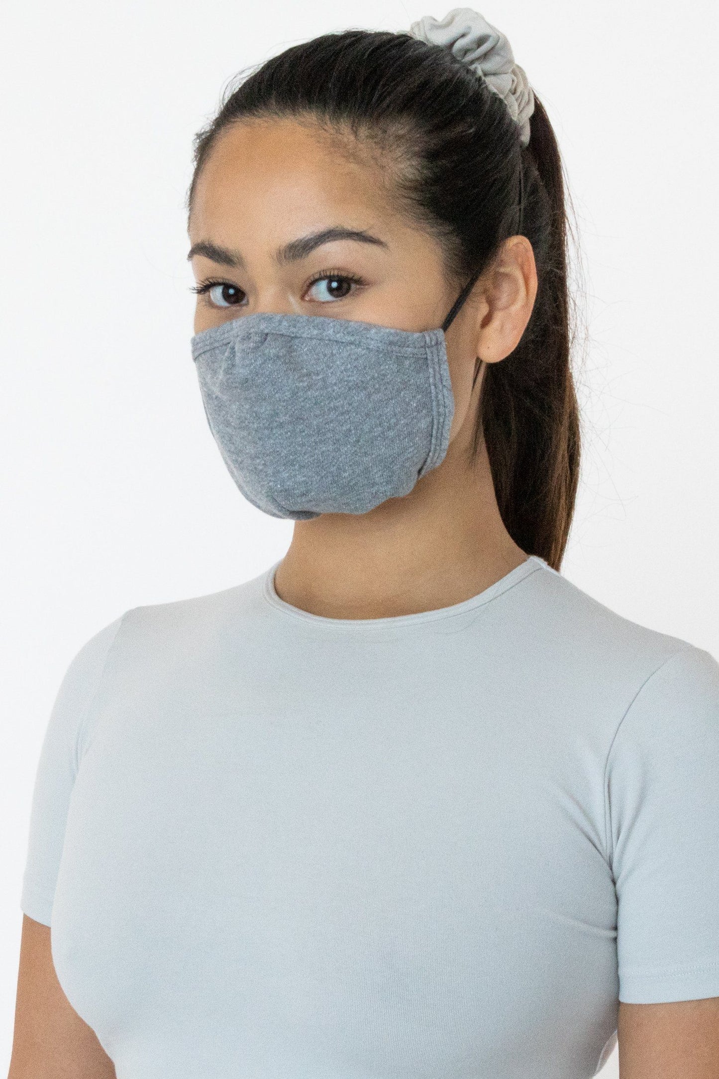 Los Angeles Apparel - 3 Pack of Cotton Face Masks, Heather Grey
