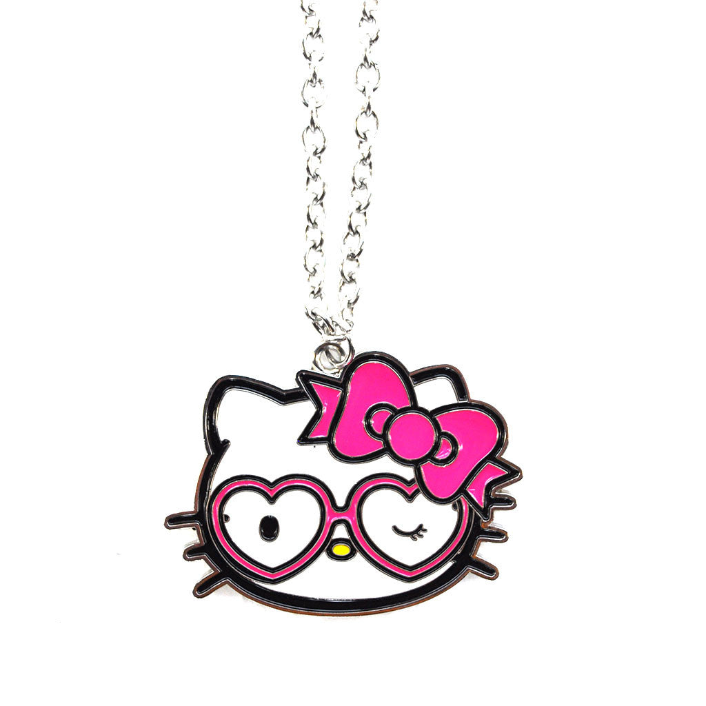 Loungefly - Hello Kitty Heart Sunglasses Enamel Pendant Necklace - The Giant Peach