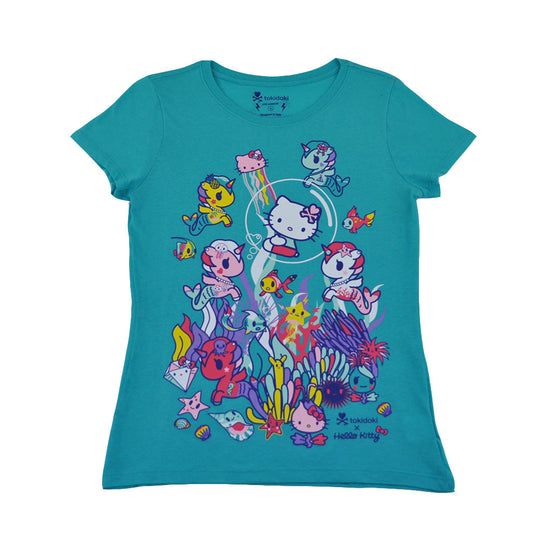 tokidoki - Hello Mermicornos Women's Tee, Teal - The Giant Peach