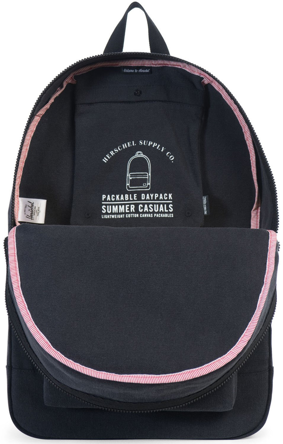 Herschel Supply Co. - Packable Daypack, Black Canvas - The Giant Peach